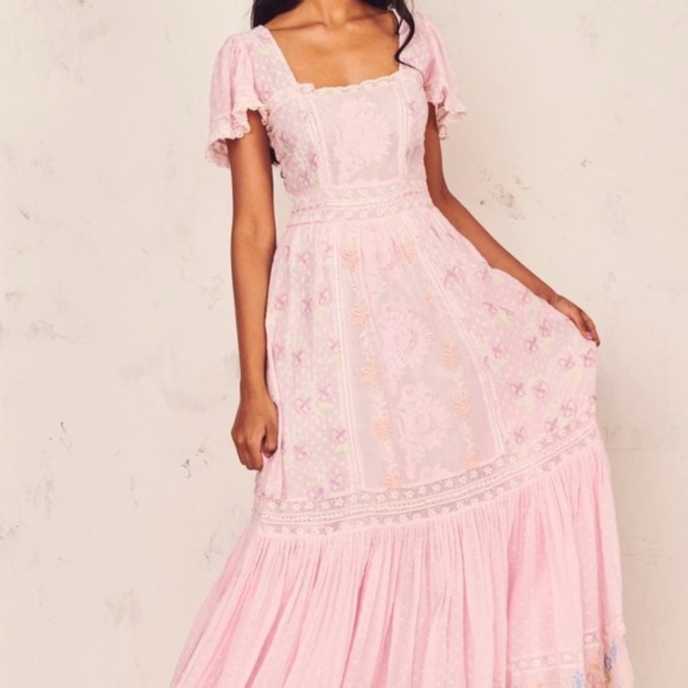 Elegant Pink Lace Dress , LOVESHACKFANCY, NWT